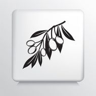 Square Icon With Olive Branch N5