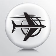 Round Icon With Travel Airplane