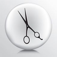 Round Icon With Barber Scissors