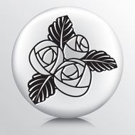 Round Icon With Florist Bridal Flower Bouquet