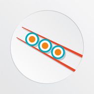 Sushi Restaurant Icon California Rolls And Chopsticks N2
