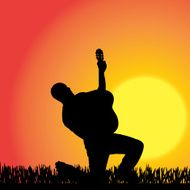 Vector silhouette of a man N762