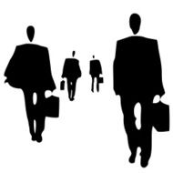 Businessmen walking stylized
