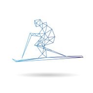 Skier abstract isolated on a white backgrounds vector illustration N4