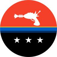 Ray Gun &amp; Stars Badge