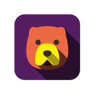 Chow dog face flat design