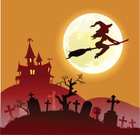 witch flying on Halloween N2