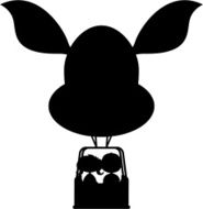 Kids in Hot Air Balloon Silhouette N2