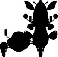 Giraffe on Scooter Silhouette