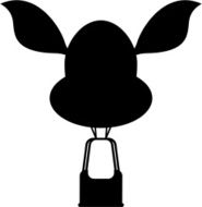 Hot Air Balloon in Silhouette N6