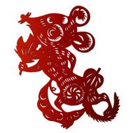 Paper cut in Mouse shape - Illustration