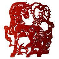 Paper cut in Horse shape - Illustration