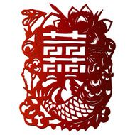 Double happiness traditional cut out - Illustration N4