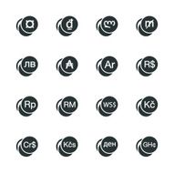 Currency Symbol Silhouette Icons N2