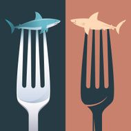 shark and fork