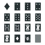 Diamond Suit Playing Card Silhouette Icons