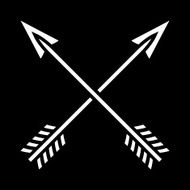 Pair of simple crossed arrows