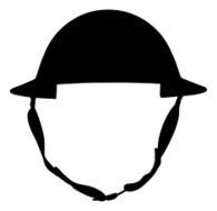 Old fashioned military helmet silhouette