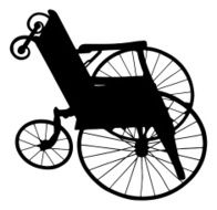 Old fashioned wheelchair silhouette N2