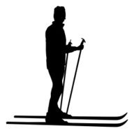 Woman skiing silhouette N2