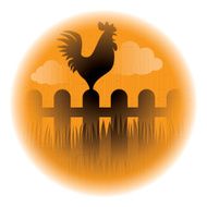 crowing rooster silhouette