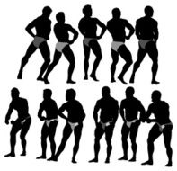 Bodybuilders posing