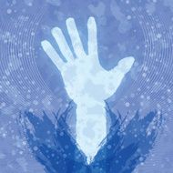 Blue hand