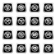 Supergloss Black Icons - Airplane On Board Restrictions