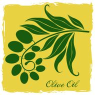 Green Olive Branch Silhouette