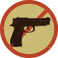 Gun Control Symbol distressed