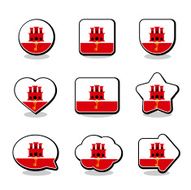 GIBRALTAR FLAG ICON SET N2