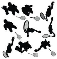 Multiple images of a tennis player N7