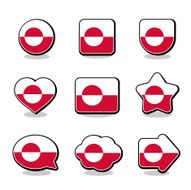 GREENLAND FLAG ICON SET N2