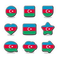 AZERBAIJAN FLAG ICON SET N2