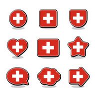 SWITZERLAND FLAG ICON SET N2