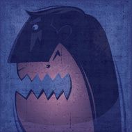 angry man and dog howling silhouette