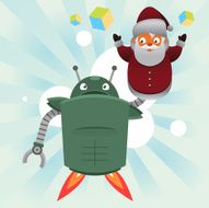 Robot with santa marionette