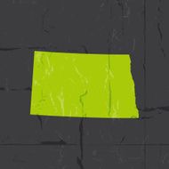 Detailed map of North Dakota state grunge style