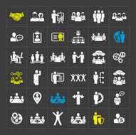 Human resources and management icons set N20