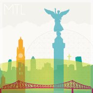 Montreal city silhouettes