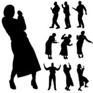 Vector Silhouette Of People N690