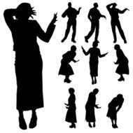 Vector Silhouette Of People N691