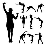 Vector silhouette of a woman N1704
