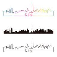 Linear style drawing of Dubai skyline