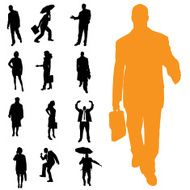 Vector silhouette of business people N77