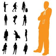 Vector silhouette of business people N78