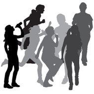 Vector silhouette of a woman N1705