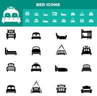 bed icons vector