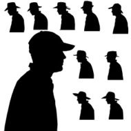 Vector silhouette of man N168