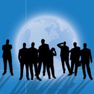 Vector silhouette of business people N80